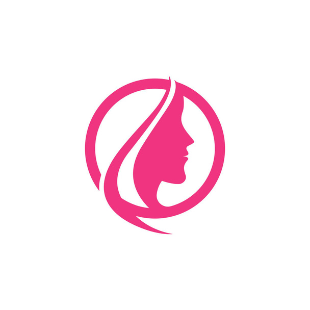 美容女性アイコン ロゴのテンプレート  - ベクター画像