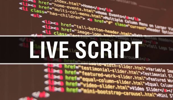 Live-Skript-Konzeptillustration mit Code zur Entwicklung von Programmen - Foto, Bild