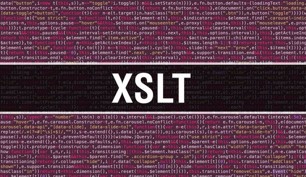 XSLT concept illustration using code for developing programs and - Photo, Image