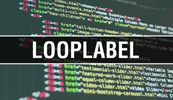 Illustration de concept LoopLabel utilisant le code pour développer le programme
 - Photo, image