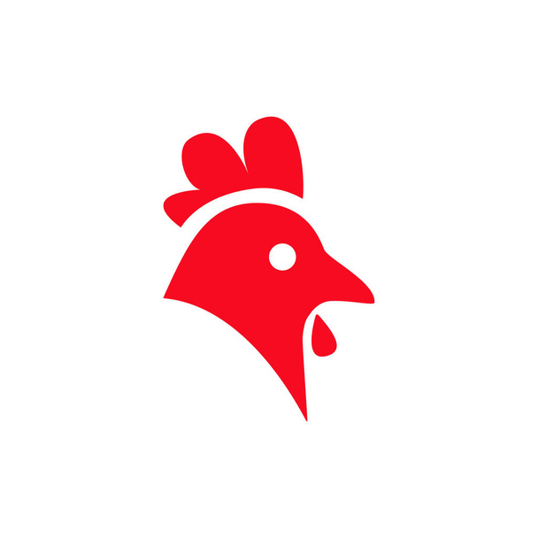 Λογότυπο κοτόπουλου, κεφαλή ζώου, σύμβολο φάρμας απομονωμένο στο λευκό φόντο - Διάνυσμα, εικόνα