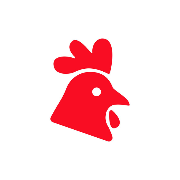 Chicken logo, animal head, farm sign isolated on the white background - Vector, Image