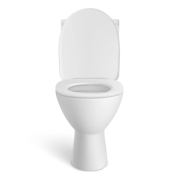 Toilet bowl isolated on a white background. Vector illustration - Vetor, Imagem