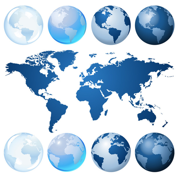Blue globe kit - Vector, Image