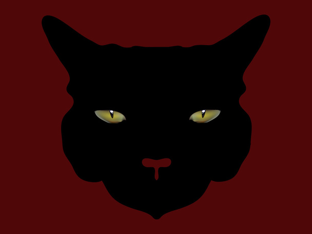 Fejét egy fekete szörnyű horror macska - Vektor, kép