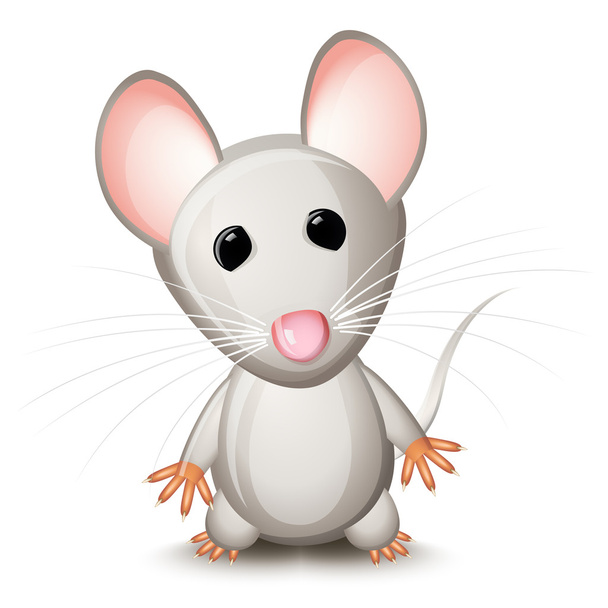 Little gray mouse - Vector, Image