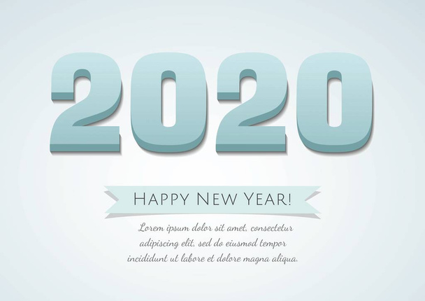 2020 Blue date Numbers isolated on white background. Happy New Year 2020. - Vector, Image