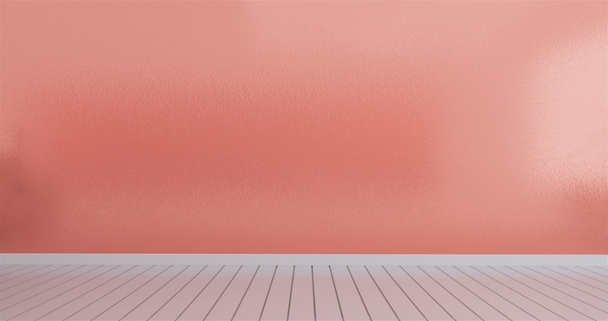 mock up in empty interior background, room coral color wall, 3d  - Φωτογραφία, εικόνα