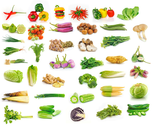 groenten collectie geïsoleerd op witte achtergrond - Foto, afbeelding