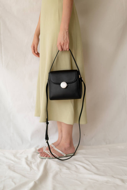 woman leather fashion bag - Фото, изображение