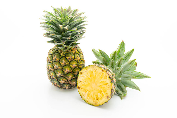 fresh pineapple on white background - Foto, afbeelding