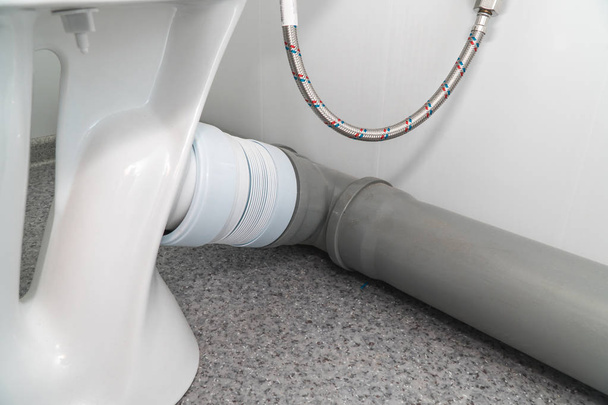 Photo of the established plastic pipes for water - Φωτογραφία, εικόνα