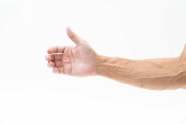 Man hand arm on white background - Fotografie, Obrázek