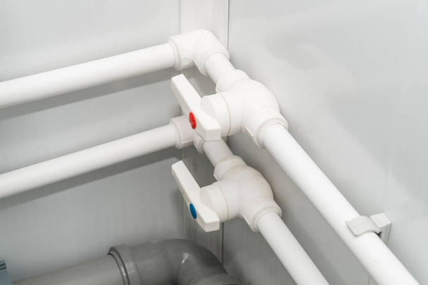 Photo of the established plastic pipes for water - Valokuva, kuva