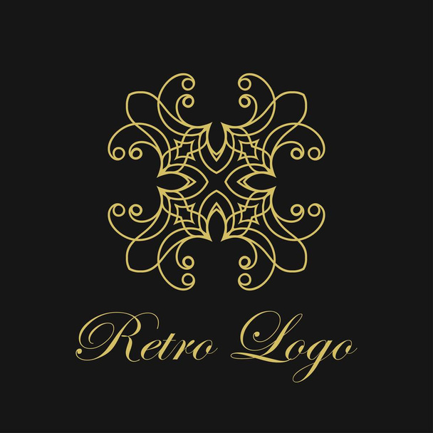 Vector ornament logo design template. Luxury vintage modern art deco element. Can be used as emblem. - Вектор,изображение