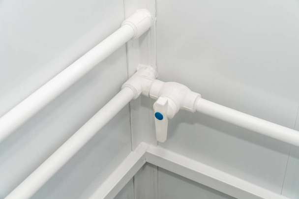 Photo of the established plastic pipes for water - Foto, Bild