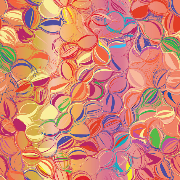 Grunge sin costuras círculo y rayas patrón colorido
 - Vector, Imagen