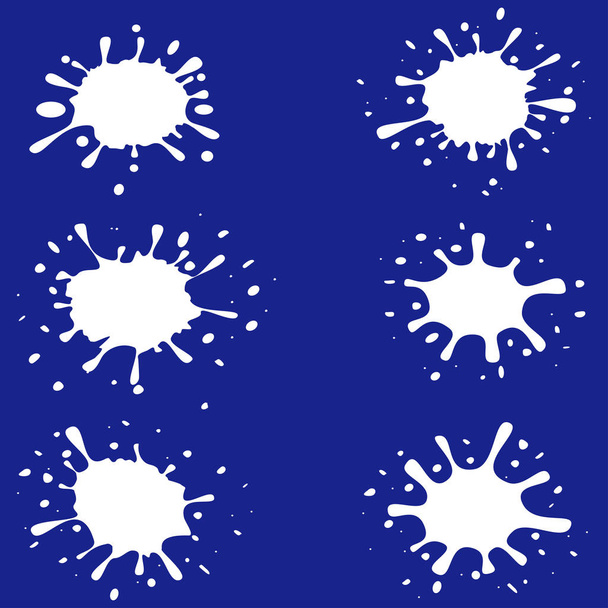 Salpicaduras de leche abstractas aisladas en el fondo azul
 - Vector, Imagen