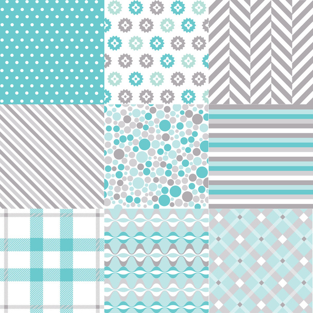 Seamless patterns with fabric texture - Vector, Image