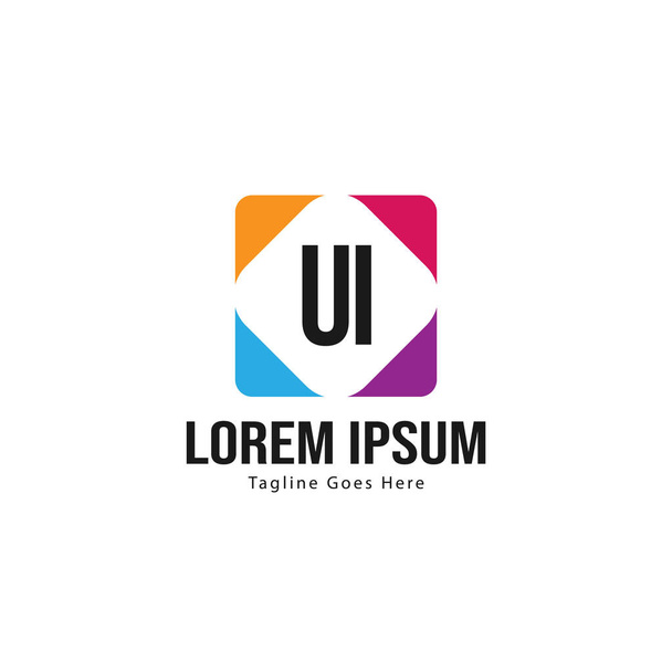 UI brief logo ontwerp. Creatieve moderne UI letters pictogram illustratie - Vector, afbeelding