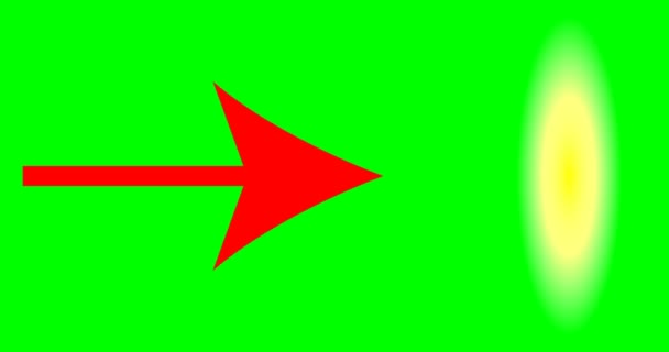 Czerwona strzałka na zielonym tle - Materiał filmowy, wideo