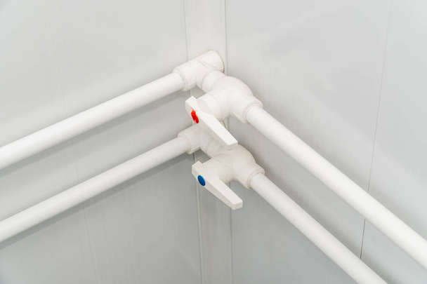 Photo of the established plastic pipes for water - Valokuva, kuva