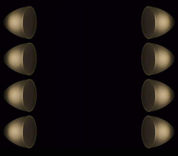 cone lights frame isolated on the black background - Photo, Image