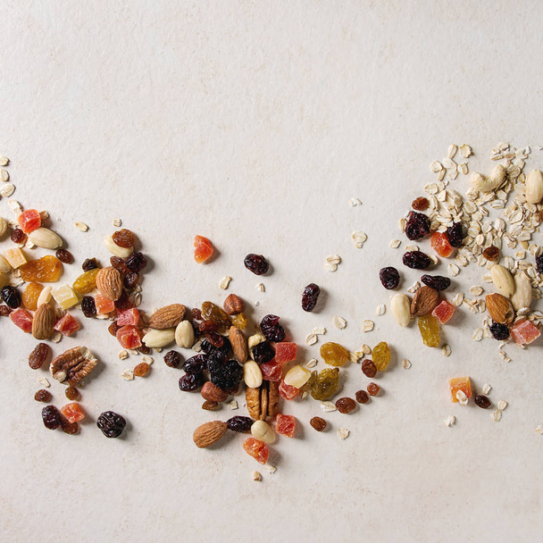 Variety of dried fruits and nuts - Foto, afbeelding