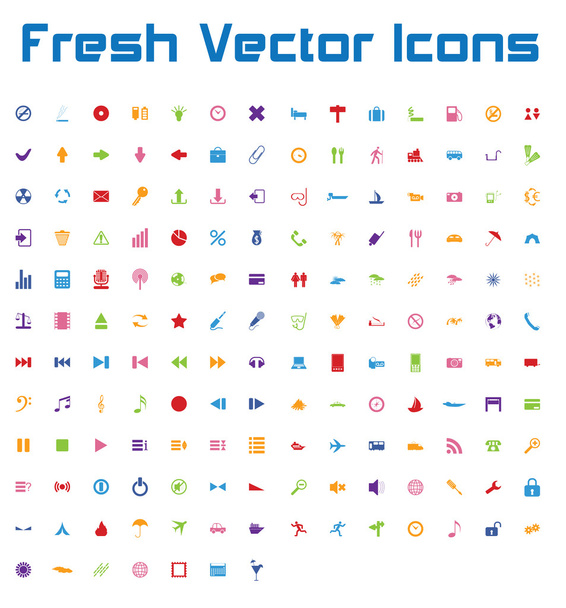 Icone vettoriali fresche (versione semplice
) - Vettoriali, immagini