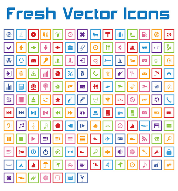 Vers Vector Icons (vierkante versie) - Vector, afbeelding