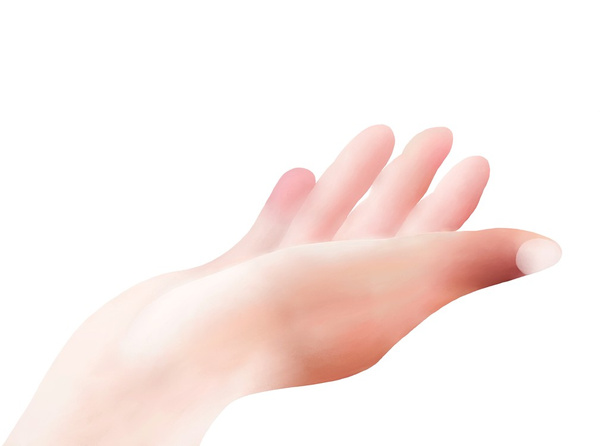 Person öffnet die Hand in der Luft - Foto, Bild