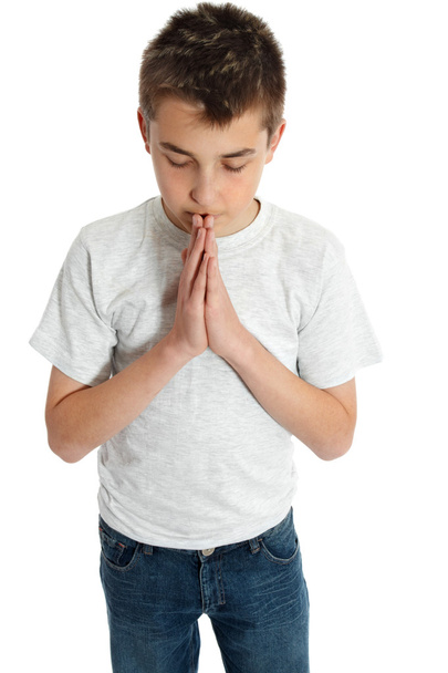祈りの精神的な少年 - 写真・画像