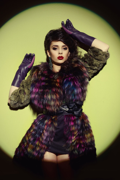 Lady in luxurious fur coat - Foto, Imagen