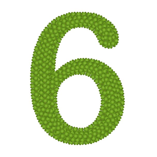Trébol de cuatro hojas del alfabeto Números 6
 - Foto, Imagen