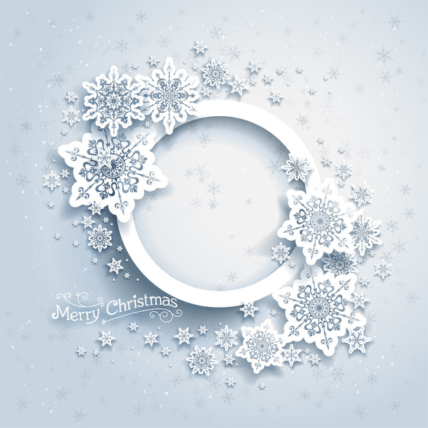 Christmas frame on snow background - Vector, Image