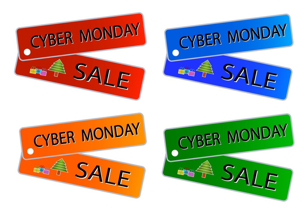 Cyber Δευτέρα πώληση στο muti χρώματα ετικετών - Φωτογραφία, εικόνα