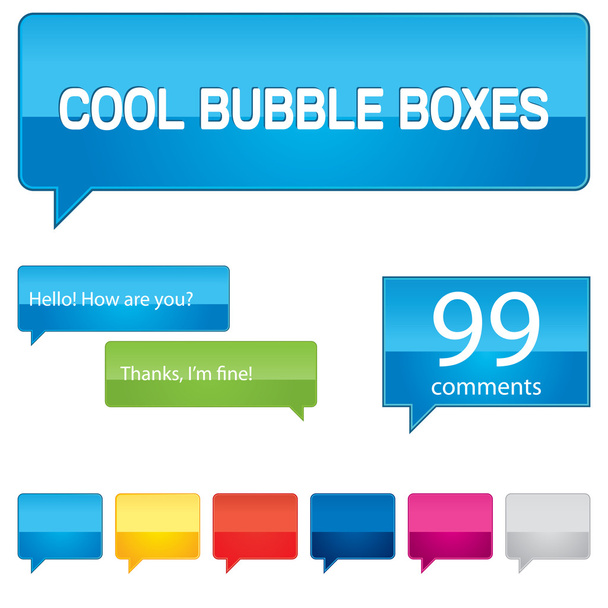 Colorful bubble boxes collection - Vektör, Görsel
