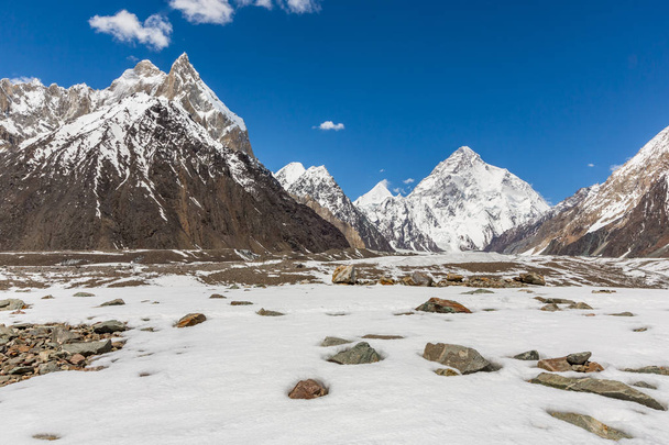 Κορυφή βουνού K2, το δεύτερο ψηλότερο βουνό στον κόσμο, K2 οδοιπορικό, Πακιστάν, Ασία - Φωτογραφία, εικόνα