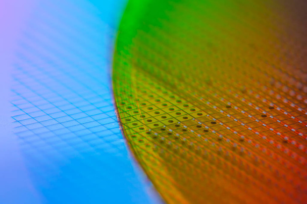 Macro of Silicon wafers Chip Technology Background - Photo, Image
