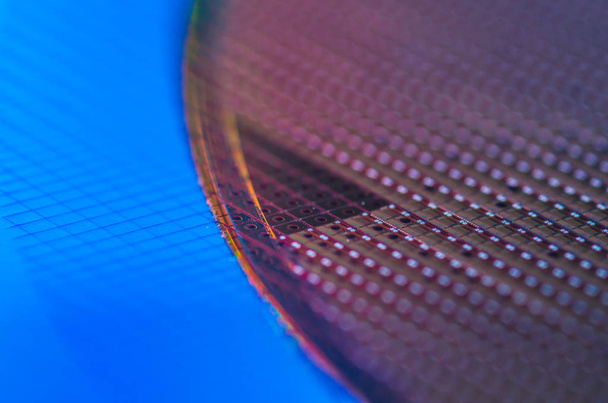 Macro van silicium wafers Chip Technology Achtergrond - Foto, afbeelding