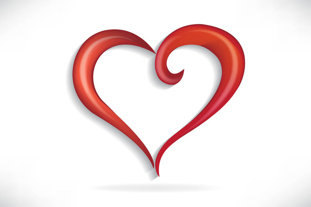 Heart love stylized swirl vector logo - Vektor, kép