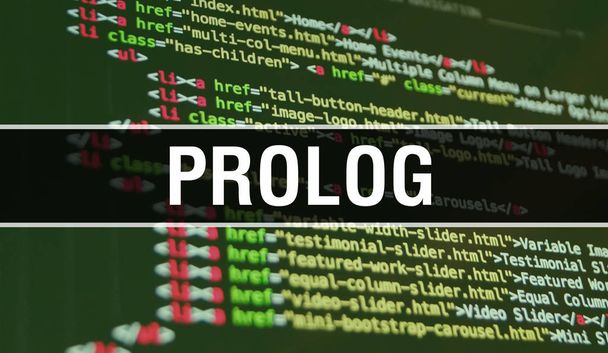 Prolog ilustração conceito usando código para o desenvolvimento de programas a
 - Foto, Imagem