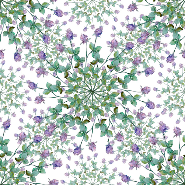 Wildflowers floral botanical flowers. Watercolor background illustration set. Seamless background pattern. - Photo, Image