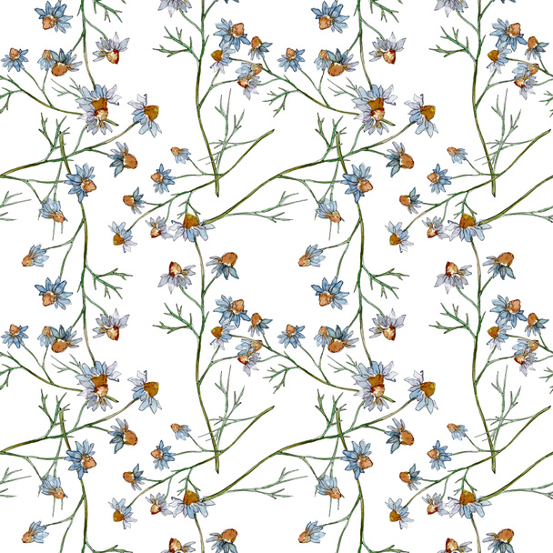 Wildflowers floral botanical flowers. Wild spring leaf wildflower. Watercolor illustration set. Watercolour drawing fashion aquarelle. Seamless background pattern. Fabric wallpaper print texture. - Фото, зображення