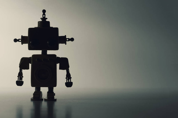Silhouette of a cute robot on a white background. - Foto, Imagem