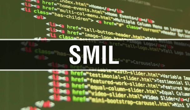 SMIL koncepció illusztráció kód segítségével a fejlődő programok és - Fotó, kép