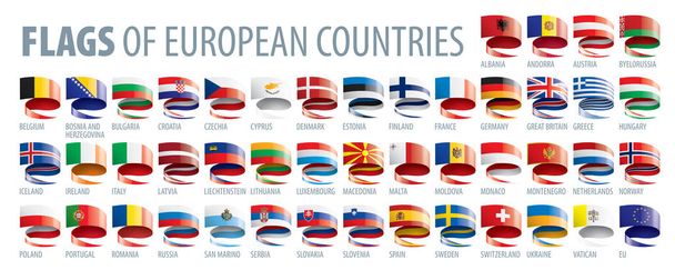Set van vlaggen van Europa. Vector illustratie - Vector, afbeelding