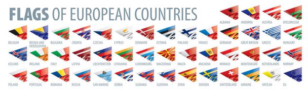 Joukko Euroopan lippuja. Vektoriesimerkki
 - Vektori, kuva