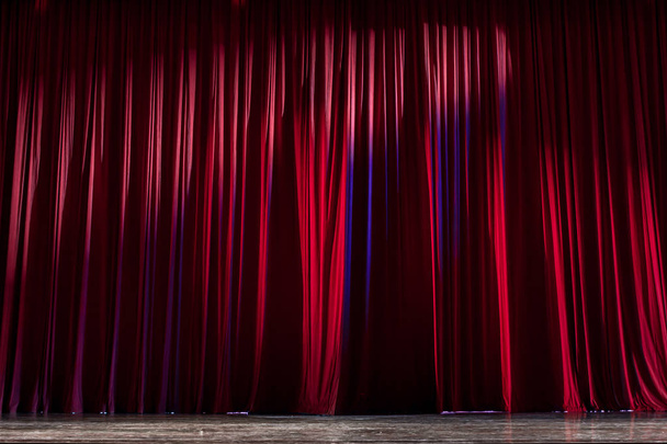 Red curtains and stage. - Photo, Image