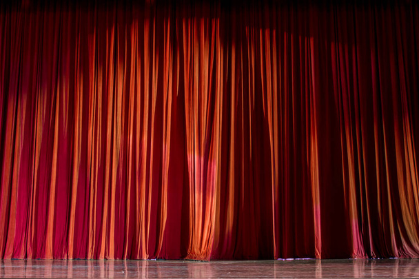 Red curtains and stage. - Photo, Image